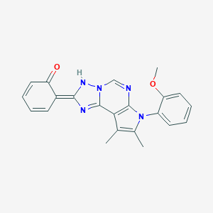 molecular formula C22H19N5O2 B264005 (6Z)-6-[10-(2-methoxyphenyl)-11,12-dimethyl-3,5,6,8,10-pentazatricyclo[7.3.0.02,6]dodeca-1(9),2,7,11-tetraen-4-ylidene]cyclohexa-2,4-dien-1-one 