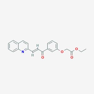 molecular formula C22H19NO4 B2640052 2-[3-[(E)-3-喹啉-2-基丙-2-烯酰]苯氧基]-2-乙酸乙酯 CAS No. 2288032-83-5