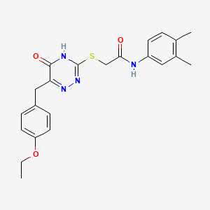 molecular formula C22H24N4O3S B2640061 N-(3,4-dimethylphenyl)-2-{[6-(4-ethoxybenzyl)-5-oxo-4,5-dihydro-1,2,4-triazin-3-yl]sulfanyl}acetamide CAS No. 898605-86-2