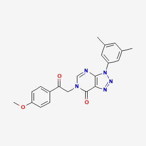 molecular formula C21H19N5O3 B2640076 3-(3,5-Dimethylphenyl)-6-[2-(4-methoxyphenyl)-2-oxoethyl]triazolo[4,5-d]pyrimidin-7-one CAS No. 872591-29-2