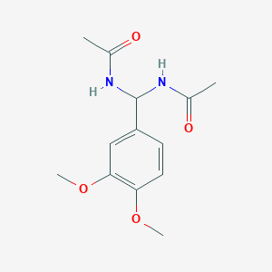 molecular formula C13H18N2O4 B2640091 N-[(Acetylamino)(3,4-dimethoxyphenyl)methyl]acetamide CAS No. 303061-62-3