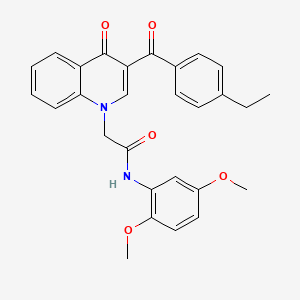 molecular formula C28H26N2O5 B2640098 N-(2,5-dimethoxyphenyl)-2-(3-(4-ethylbenzoyl)-4-oxoquinolin-1(4H)-yl)acetamide CAS No. 897759-21-6