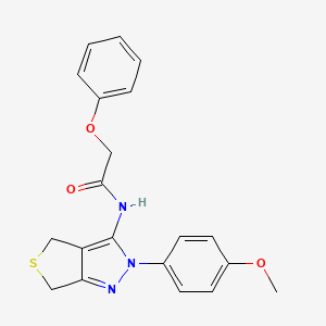molecular formula C20H19N3O3S B2640111 N-[2-(4-methoxyphenyl)-4,6-dihydrothieno[3,4-c]pyrazol-3-yl]-2-phenoxyacetamide CAS No. 392255-59-3