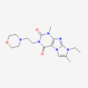 molecular formula C17H24N6O3 B2640112 8-乙基-1,7-二甲基-3-(2-吗啉乙基)-1H-咪唑并[2,1-f]嘌呤-2,4(3H,8H)-二酮 CAS No. 887215-58-9