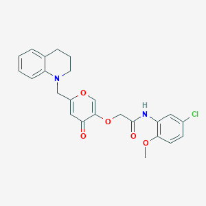 molecular formula C24H23ClN2O5 B2640118 N-(5-氯-2-甲氧基苯基)-2-((6-((3,4-二氢喹啉-1(2H)-基)甲基)-4-氧代-4H-吡喃-3-基)氧基)乙酰胺 CAS No. 898439-81-1