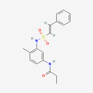 molecular formula C18H20N2O3S B2640120 N-[4-methyl-3-[[(E)-2-phenylethenyl]sulfonylamino]phenyl]propanamide CAS No. 1281689-27-7