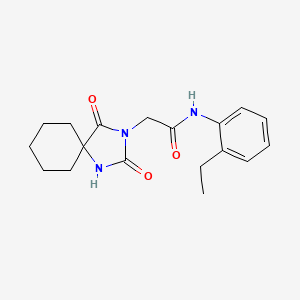molecular formula C18H23N3O3 B2640122 2-(2,4-二氧代-1,3-二氮杂螺[4.5]癸-3-基)-N-(2-乙基苯基)乙酰胺 CAS No. 930047-59-9