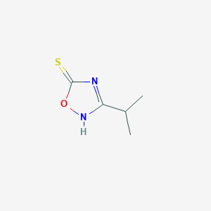 molecular formula C5H8N2OS B2640124 3-(Propan-2-yl)-1,2,4-oxadiazole-5-thiol CAS No. 1342628-95-8