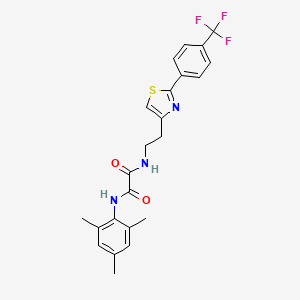 molecular formula C23H22F3N3O2S B2640125 N1-间甲苯酰基-N2-(2-(2-(4-(三氟甲基)苯基)噻唑-4-基)乙基)草酰胺 CAS No. 897453-01-9