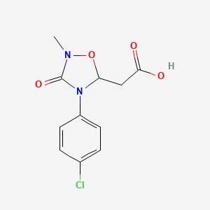 molecular formula C11H11ClN2O4 B2640130 2-[4-(4-氯苯基)-2-甲基-3-氧代-1,2,4-恶二唑烷-5-基]乙酸 CAS No. 217466-63-2