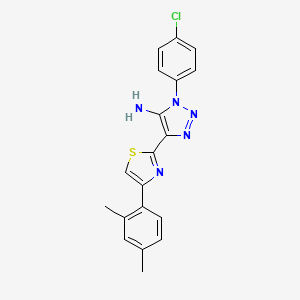 molecular formula C19H16ClN5S B2640132 1-(4-chlorophenyl)-4-[4-(2,4-dimethylphenyl)-1,3-thiazol-2-yl]-1H-1,2,3-triazol-5-amine CAS No. 1251698-67-5