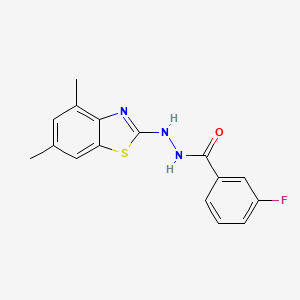 molecular formula C16H14FN3OS B2640135 N'-(4,6-dimethyl-1,3-benzothiazol-2-yl)-3-fluorobenzohydrazide CAS No. 851987-15-0