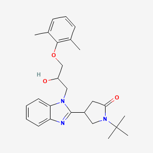 molecular formula C26H33N3O3 B2640155 1-tert-butyl-4-{1-[3-(2,6-dimethylphenoxy)-2-hydroxypropyl]-1H-benzimidazol-2-yl}pyrrolidin-2-one CAS No. 1018146-37-6