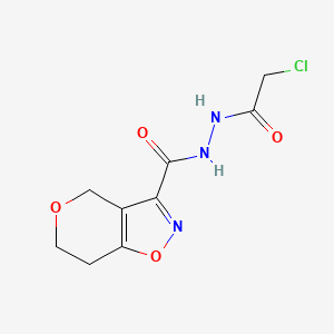 molecular formula C9H10ClN3O4 B2640163 N'-(2-Chloroacetyl)-6,7-dihydro-4H-pyrano[3,4-d][1,2]oxazole-3-carbohydrazide CAS No. 2411278-58-3