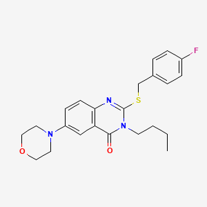 3-butyl-2-((4-fluorobenzyl)thio)-6-morpholinoquinazolin-4(3H)-one