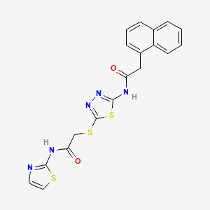 molecular formula C19H15N5O2S3 B2640172 2-(萘-1-基)-N-(5-((2-氧代-2-(噻唑-2-基氨基)乙基)硫代)-1,3,4-噻二唑-2-基)乙酰胺 CAS No. 392299-89-7