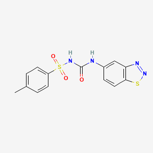 molecular formula C14H12N4O3S2 B2640174 5-[({[(4-甲苯磺酰)氨基}羰基)氨基]-1,2,3-苯并噻二唑 CAS No. 866156-68-5