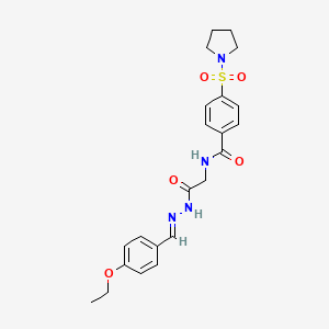molecular formula C22H26N4O5S B2640182 (E)-N-(2-(2-(4-乙氧基亚苄基)肼基)-2-氧代乙基)-4-(吡咯烷-1-基磺酰基)苯甲酰胺 CAS No. 391896-02-9