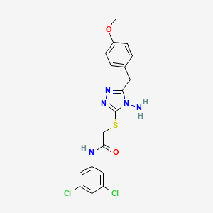 molecular formula C18H17Cl2N5O2S B2640192 2-{[4-氨基-5-(4-甲氧基苄基)-4H-1,2,4-三唑-3-基]硫代}-N-(3,5-二氯苯基)乙酰胺 CAS No. 898605-71-5