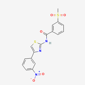 molecular formula C17H13N3O5S2 B2640193 3-(甲基磺酰基)-N-(4-(3-硝基苯基)噻唑-2-基)苯甲酰胺 CAS No. 896285-51-1