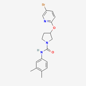 molecular formula C18H20BrN3O2 B2640194 3-((5-溴吡啶-2-基)氧基)-N-(3,4-二甲苯基)吡咯烷-1-甲酰胺 CAS No. 1903417-26-4