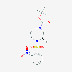 molecular formula C17H25N3O6S B2640199 (S)-叔丁基 3-甲基-4-((2-硝基苯基)磺酰基)-1,4-二氮杂环戊烷-1-羧酸盐 CAS No. 949109-36-8