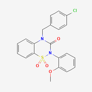 molecular formula C21H17ClN2O4S B2640204 4-(4-氯苄基)-2-(2-甲氧苯基)-2H-1,2,4-苯并噻二嗪-3(4H)-酮 1,1-二氧化物 CAS No. 895649-54-4