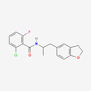 molecular formula C18H17ClFNO2 B2640210 2-氯-N-(1-(2,3-二氢苯并呋喃-5-基)丙烷-2-基)-6-氟苯甲酰胺 CAS No. 2034483-62-8
