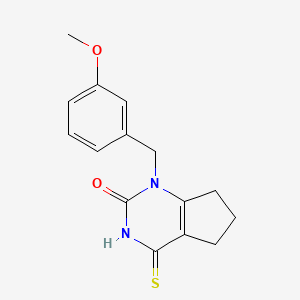 molecular formula C15H16N2O2S B2640219 1-(3-methoxybenzyl)-4-thioxo-3,4,6,7-tetrahydro-1H-cyclopenta[d]pyrimidin-2(5H)-one CAS No. 920158-62-9