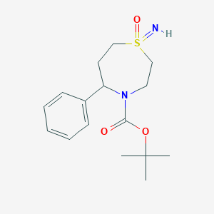 molecular formula C16H24N2O3S B2640223 叔丁基1-亚氨基-1-氧代-5-苯基-1,4-噻氮杂环-4-羧酸酯 CAS No. 2413867-22-6