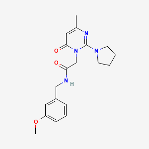 molecular formula C19H24N4O3 B2640228 N-(3-methoxybenzyl)-2-(4-methyl-6-oxo-2-pyrrolidin-1-ylpyrimidin-1(6H)-yl)acetamide CAS No. 1251710-99-2