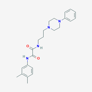 molecular formula C23H30N4O2 B2640233 N1-(3,4-二甲基苯基)-N2-(3-(4-苯基哌嗪-1-基)丙基)草酰胺 CAS No. 1049568-88-8