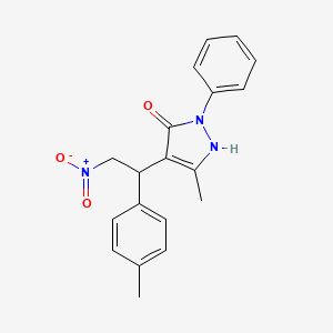 molecular formula C19H19N3O3 B2640236 3-methyl-4-(2-nitro-1-(p-tolyl)ethyl)-1-phenyl-1H-pyrazol-5-ol CAS No. 1007186-13-1