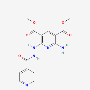 molecular formula C17H19N5O5 B2640239 Diethyl 2-amino-6-(2-isonicotinoylhydrazino)-3,5-pyridinedicarboxylate CAS No. 338791-42-7