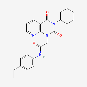 molecular formula C23H26N4O3 B2640243 2-(3-环己基-2,4-二氧代吡啶并[2,3-d]嘧啶-1-基)-N-(4-乙基苯基)乙酰胺 CAS No. 902922-32-1