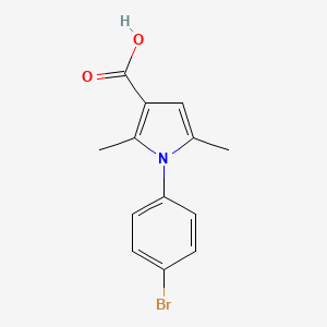 molecular formula C13H12BrNO2 B2640244 1-(4-溴苯基)-2,5-二甲基-1H-吡咯-3-羧酸 CAS No. 694465-29-7