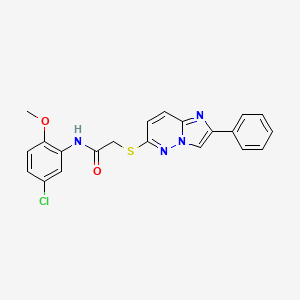 molecular formula C21H17ClN4O2S B2640245 N-(5-chloro-2-methoxyphenyl)-2-((2-phenylimidazo[1,2-b]pyridazin-6-yl)thio)acetamide CAS No. 896283-32-2