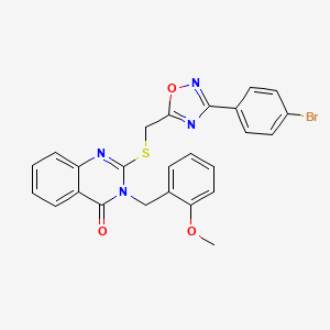molecular formula C25H19BrN4O3S B2640249 2-(((3-(4-溴苯基)-1,2,4-恶二唑-5-基)甲基)硫代)-3-(2-甲氧基苄基)喹唑啉-4(3H)-酮 CAS No. 2034461-16-8