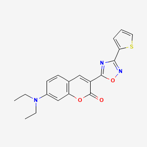 molecular formula C19H17N3O3S B2640253 7-(diethylamino)-3-(3-thien-2-yl-1,2,4-oxadiazol-5-yl)-2H-chromen-2-one CAS No. 892757-79-8
