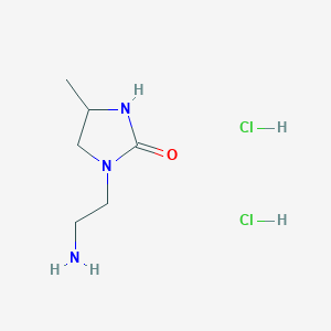 molecular formula C6H15Cl2N3O B2640254 1-(2-Aminoethyl)-4-methylimidazolidin-2-one;dihydrochloride CAS No. 2580202-40-8