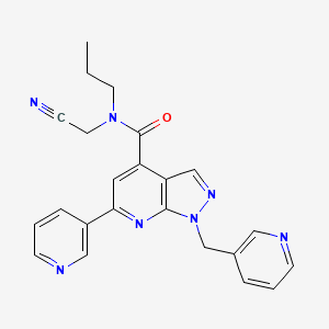 B2640256 N-(cyanomethyl)-N-propyl-6-(pyridin-3-yl)-1-[(pyridin-3-yl)methyl]-1H-pyrazolo[3,4-b]pyridine-4-carboxamide CAS No. 1376267-56-9