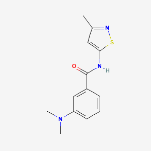 molecular formula C13H15N3OS B2640262 3-(二甲氨基)-N-(3-甲基异噻唑-5-基)苯甲酰胺 CAS No. 1207052-17-2