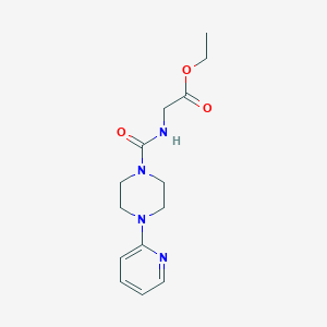 molecular formula C14H20N4O3 B2640281 Ethyl 2-((4-(2-pyridyl)piperazinyl)carbonylamino)acetate CAS No. 1023200-35-2