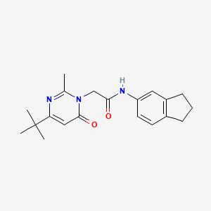 molecular formula C20H25N3O2 B2640282 2-(4-(tert-butyl)-2-methyl-6-oxopyrimidin-1(6H)-yl)-N-(2,3-dihydro-1H-inden-5-yl)acetamide CAS No. 1421517-05-6