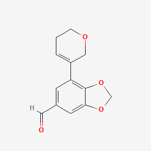 molecular formula C13H12O4 B2640290 7-(3,6-Dihydro-2H-pyran-5-yl)-1,3-benzodioxole-5-carbaldehyde CAS No. 2224395-72-4