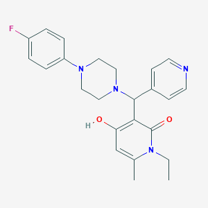 molecular formula C24H27FN4O2 B2640295 1-ethyl-3-((4-(4-fluorophenyl)piperazin-1-yl)(pyridin-4-yl)methyl)-4-hydroxy-6-methylpyridin-2(1H)-one CAS No. 939242-71-4