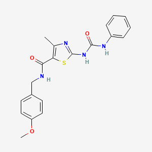 N-(4-methoxybenzyl)-4-methyl-2-(3-phenylureido)thiazole-5-carboxamide