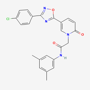 molecular formula C23H19ClN4O3 B2640300 2-{5-[3-(4-chlorophenyl)-1,2,4-oxadiazol-5-yl]-2-oxo-1,2-dihydropyridin-1-yl}-N-(3,5-dimethylphenyl)acetamide CAS No. 1113105-89-7