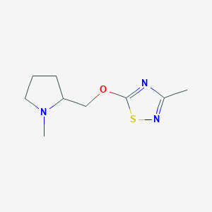 molecular formula C9H15N3OS B2640314 3-甲基-5-[(1-甲基吡咯烷-2-基)甲氧基]-1,2,4-噻二唑 CAS No. 2199303-52-9