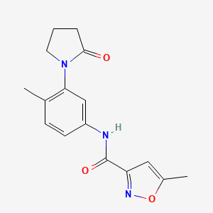 molecular formula C16H17N3O3 B2640332 5-甲基-N-(4-甲基-3-(2-氧代吡咯烷-1-基)苯基)异恶唑-3-甲酰胺 CAS No. 1206985-86-5